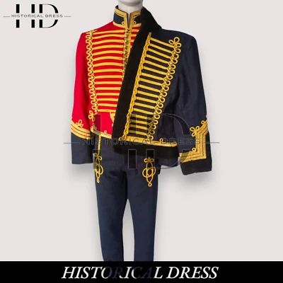 British Hussar Military Uniform | 3-Piece Red Wool Jacket, Pelisse & Trousers - Image 1 of 4