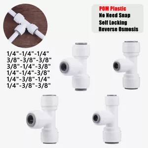 1/4” 3/8" Push Fit Pipe Fittingss Tee Fittings RO Unit Fridge Unit Water Filters - Picture 1 of 14