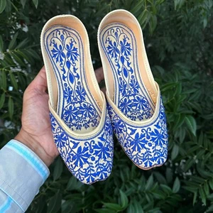 Bridal Ethnic Flats Wedding Shoe Indian Designer Punjabi Jutti Khussa DD605 - Picture 1 of 4
