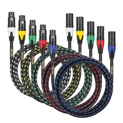 Clef Audio Labs XLR Male to XLR Female,Shell/5 Color Braided -6FT-5PK - Image 1 of 4