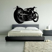 Wall Vinyl Sticker Bedroom Design Tribal Bike Moto Motorcycle (Z324)