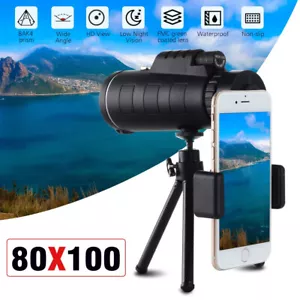 Day / Night Vision 80x100 Zoom HD Monocular Starscope Monocular Telescope BAK4 - Picture 1 of 20