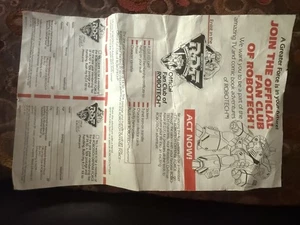 Vintage Robotech Macross Official Fan Club Paperwork - Bild 1 von 1