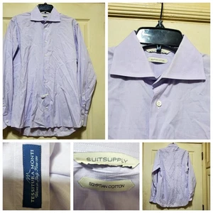 Suitsupply Shirt Men 15.5 39 Lavender Egyptian Cotton Tessitura Monti Dress Work - Picture 1 of 19