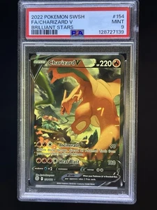 Charizard V Alt Full Art 154/172 Pokemon Karten Brilliant Stars PSA 9 MINT - Bild 1 von 2