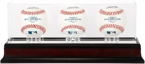 Boston Red Sox 2018 MLB World Series Champions Mahogany Logo 3-Baseball Case - Picture 1 of 1