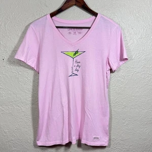 Life is Good Tee T-Shirt Oberteil Medium Crusher-Lite Martini Glas Cocktail Pastell - Bild 1 von 9