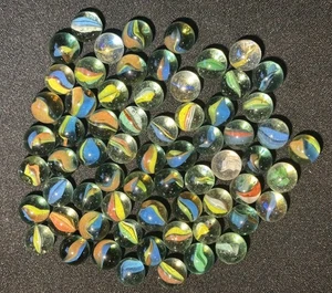 Lote De Colección De Más De 60 Canicas Ojo De Gato Múltiples Venas Y Varios Colores - Imagen 1 de 12