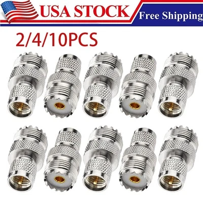 2/4/10Pcs Mini UHF Male to UHF Female SO-239 PL-259 RF Coaxial Adapter Connector - Image 1 of 4