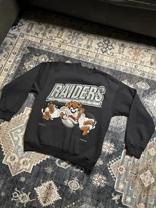 De colección 1991 Los Angeles Raiders Taz Looney Tunes cuello redondo para hombre grande - Imagen 1 de 6