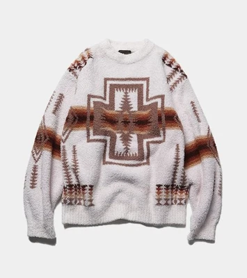 PENDLETON CREWNECK PULLOVER BOUCLE NAVAJO CHIMAYO WESTERN SWEATER KNIT MEDIUM - Image 1 of 4