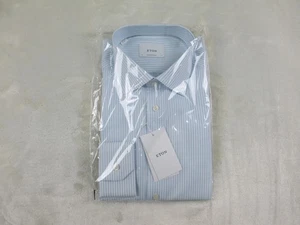 NEW Eton Dress Shirt Mens 43 17 XL Blue Organic Cotton Contemporary Fit Business - Picture 1 of 13