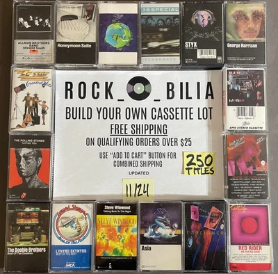 $1 & UP CLASSIC ROCK BUY $25 & GET FREE SHIPPING BUILD YOUR CASSETTE TAPE LOT - Image 1 of 3