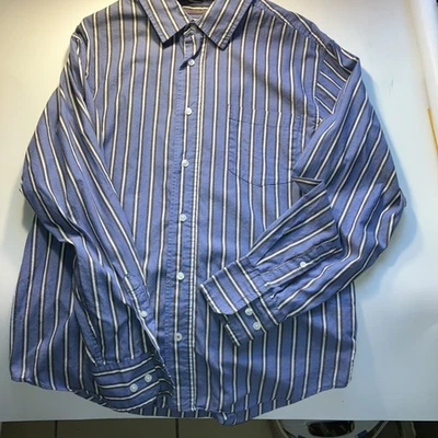 Route 66 OC Co.-Classic- Men’s Lg-LS-Cotton Shirt-cornflower Blue +Brown+White - Image 1 of 4