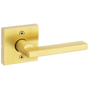 Kwikset Halifax Non-Turning One-Sided Dummy Door Lever Square Rose, Satin Brass - Picture 1 of 2