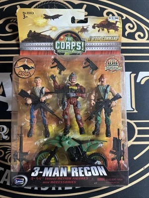 ¡EL CUERPO! 3 Man Soldier Team Lanard - Figuras de escuadrón de operaciones abiertas de rescate Foto 1 de 4