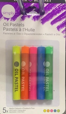 5 X Pasteles al óleo Dibujo Dibujo Colores Neón Pasteles al óleo Colores surtidos Arte Foto 1 de 4