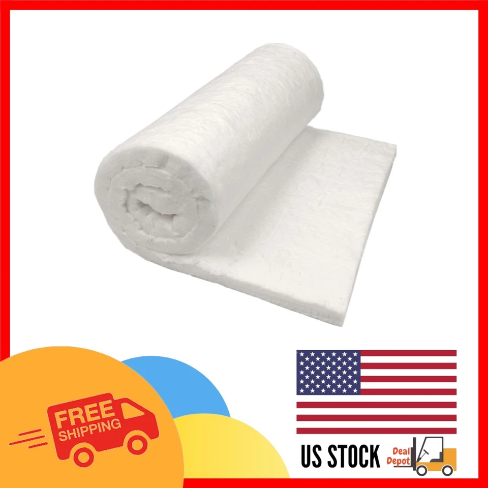 Ceramic Fiber Insulation 1"x16"x48" 2400°F Fireproof Blanket 3026E