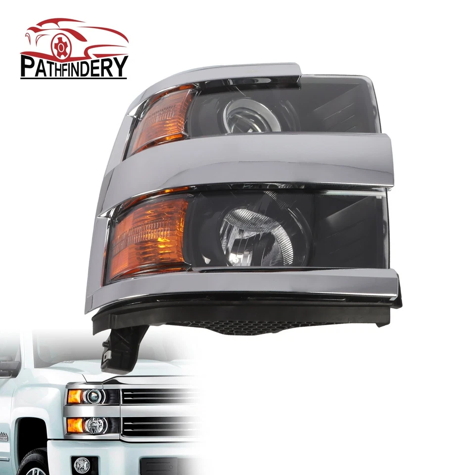 For 2015-2019 Chevy Silverado 2500 3500 HD Chrome Headlight Passenger Right Side Foto 1 de 4