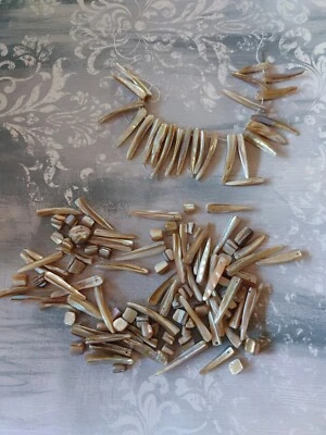 vintage mixed LOT mother of pearl MOP shell beads 4 oz beautiful luster very old Foto 1 de 4