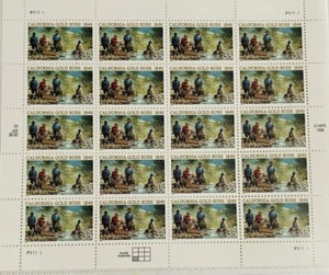 Vintage Briefmarken Porto Scott #3316 Kalifornien Goldrausch 20er Bogen - Bild 1 von 4