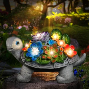 Solar Christmas Figurine Gifts for Mom Women Grandma Wife Turtle Statues Garden - Picture 1 of 8