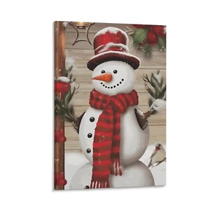 Zbenit Winter Landscape Wooden House Painting Canvas Poster Wall Art Decoration - Picture 1 of 13