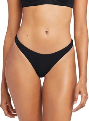 Roupa de banho Vitamin A California perna alta com nervuras parte inferior preta L23537 tamanho 4/XS - Imagem 1 de 4