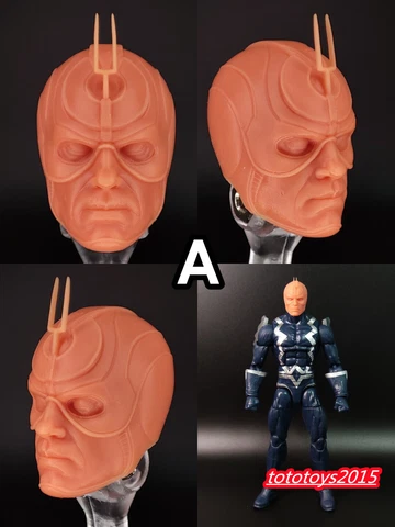 Unpainted 1:12 Black Bolt Anson Adams Mount IV Head Sculpt Fit 6" Male ML Figure Cover