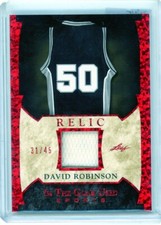 DAVID ROBINSON 2022 LEAF IN THE GAME-USED RELIC RED FOIL SP 31/45 SPURS