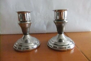 ANTIGUO PAR DE CANDELABROS VINTAGE Placa de plata FB Rogers - Imagen 1 de 3