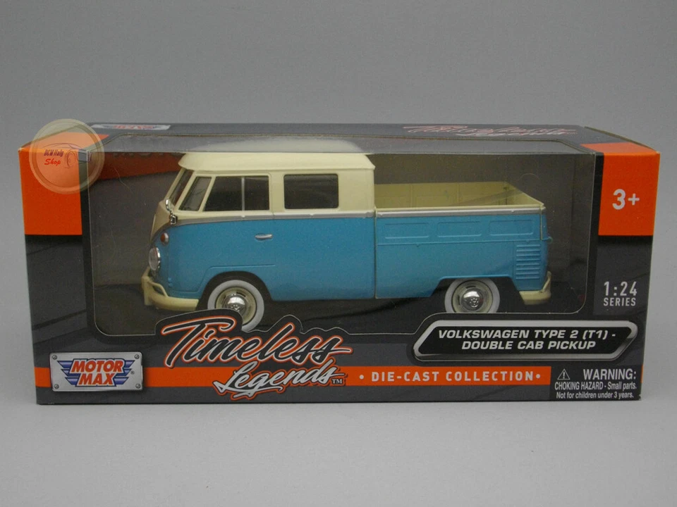 Volkswagen Type 2 (T1) Double Cab Pick-Up - Motormax 1:24 - MX79343AW - Immagine 1 di 1