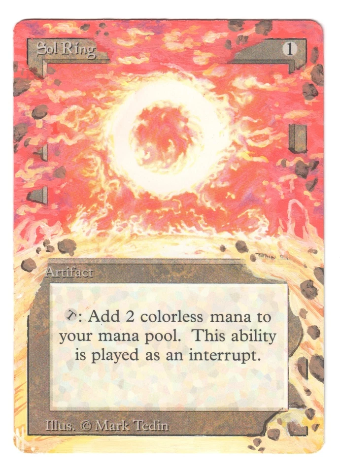 Sol Ring Full Art Altered MTG Magic Revised Old Bordered Hand Painted EDH  - Image 1 of 1