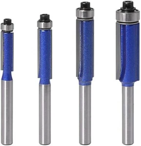 4PCS Flush Trim Router Bit Set 1/4 Inch Shank Top Bearing Flush Trim Router Bit - Picture 1 of 3
