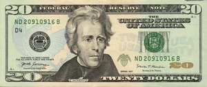 $20 Fancy Serial 6-Digit Repeater 2017 Unc - REDUCED 50%!!! - Bild 1 von 2