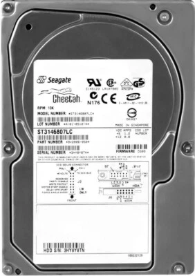 Hard Drive Seagate Cheetah ST3146807LC 146GB 10000RPM 8MB SCSI 80-PIN 3.5'' Inch - Image 1 of 3