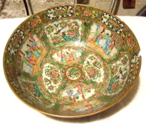 Famille Rose Medallion Bowl Antique Chinese Family Heirloom - Bild 1 von 19