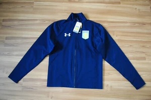 BNWT SIZE S ASTON VILLA FOOTBALL TRACK TOP JACKET UNDER ARMOUR BLUE COLOR ZIP - Picture 1 of 9