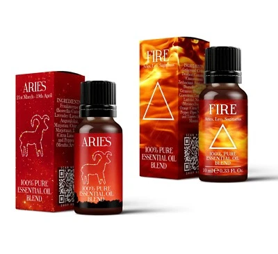 Mystix London Fire Element & Aries Zodiac Sign Essential Oil Blend Twin Pack - Image 1 of 4