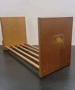 Vtg Golden Books Adjustable Wooden Rack Bookends Golden Logo Library Decor  - Picture 1 of 5