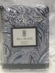 Bill Blass Blue Paisley King Bed Skirt  78" x 80" x 15" Drop  NIP / NOS - Picture 1 of 3
