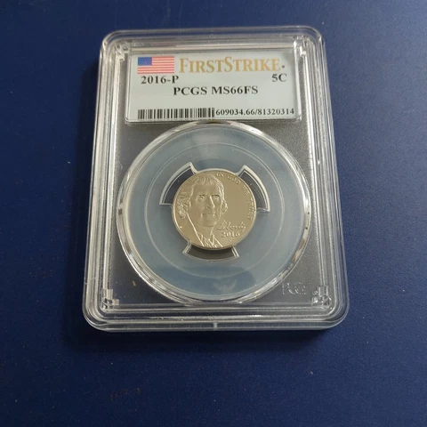2016 P PCGS MS66FS Jefferson Nickel Full Steps First Strike Label Cover