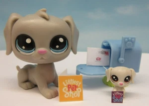 BUZÓN ORIGINAL LITTLEST PET SHOP #107 108 BILL & TEENSIE BABY BERTIE WEIMARANER - Imagen 1 de 12