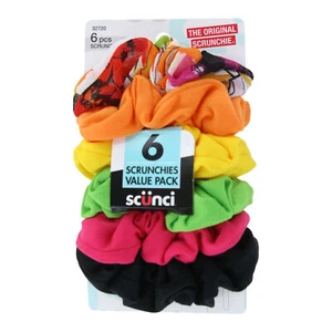 6 Scunci The Original Scrunchie Interlock Twister Scrunchies, Assorted Colors - Picture 1 of 6