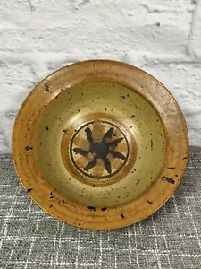 Vintage Glazed Southwest Pottery Art Bowl 90s Handmade Dish Stoneware 10.5" - Picture 1 of 8