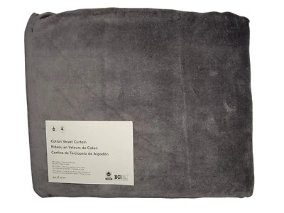 West Elm Cotton Velvet Curtain 48x96 Slate Gray Unlined OB NWOT - Image 1 of 4