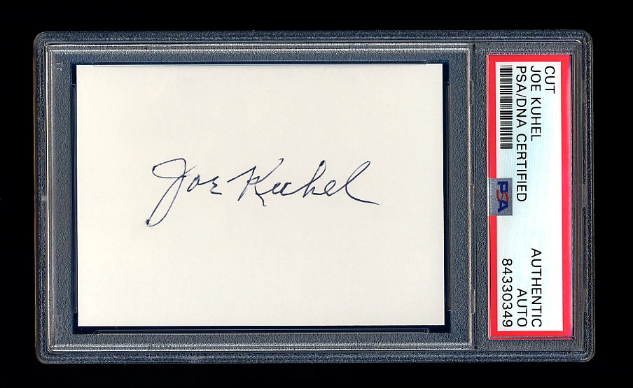 JOE KUHEL SIGNED MINT CUT PSA/DNA AUTOGRAPHED WASHINGTON SENATORS WHITE SOX - Image 1 of 1