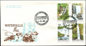 1990 Papúa Nueva Guinea Cascadas Set de 4 Estampillas Sin Dirección Primer Día Cubierta En Muy Muy En Muy Muy Muy Muy Muy En Estado - Imagen 1 de 1