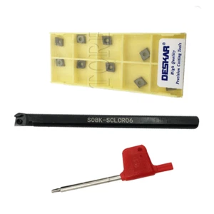 Barra alesatrice tornio portautensili tornio 8 mm S08K-SCLCR06 + 10 pezzi CCMT060204 inserto - Foto 1 di 12