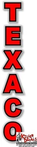 (TEXA-14V) 20"x3" VERT. RED/BLACK TEXACO GASOLINE DECAL OIL CAN GAS PUMP LUBSTER - Picture 1 of 1
